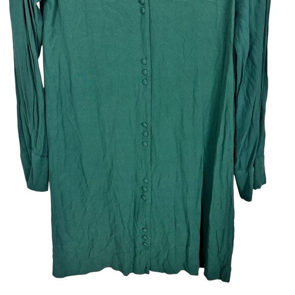 Madewell Novel Dress Smoky Spruce Green Button Up Long Sleeve Mini Fall Dress XS - Picture 5 of 11
